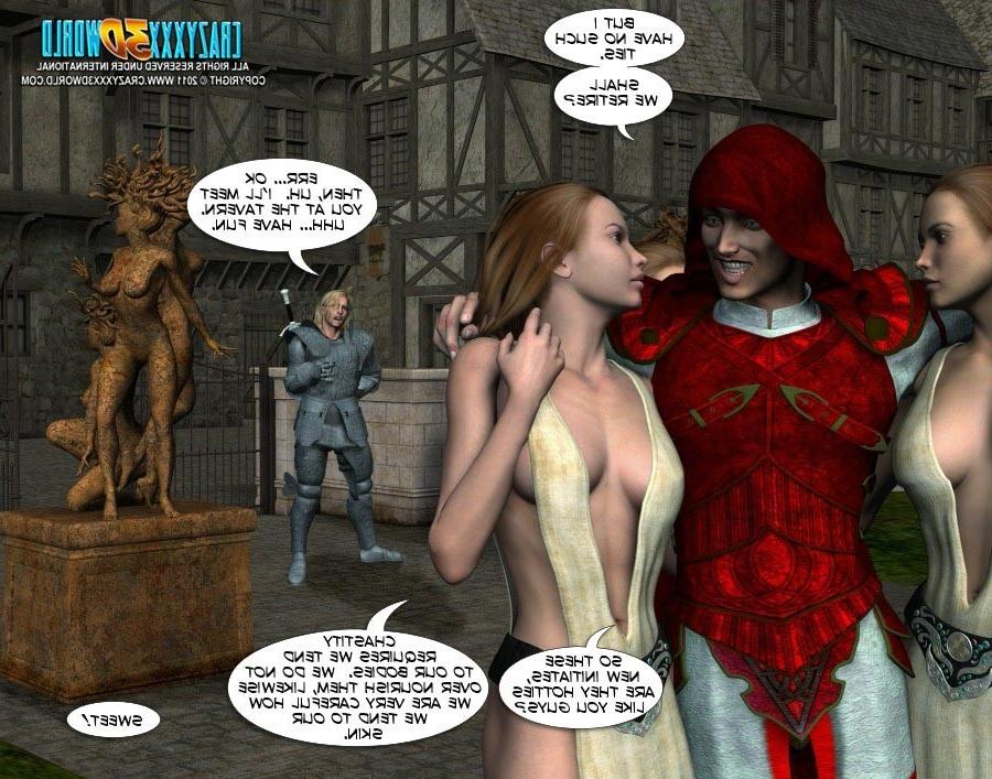 16P Five women and one man fucking in medieval world