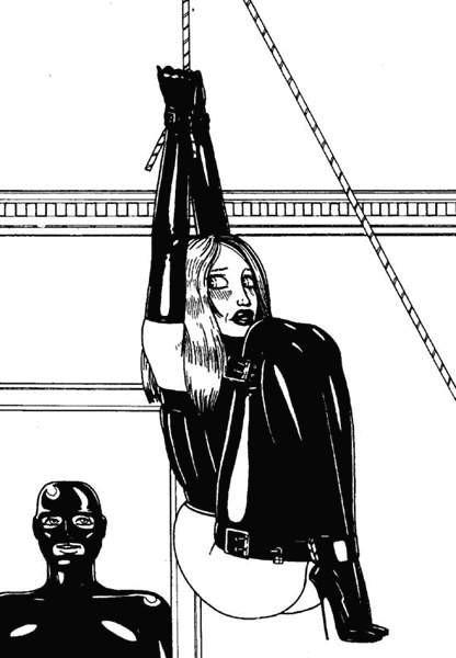 15P giant female breasts tied and bound in evil bondage art