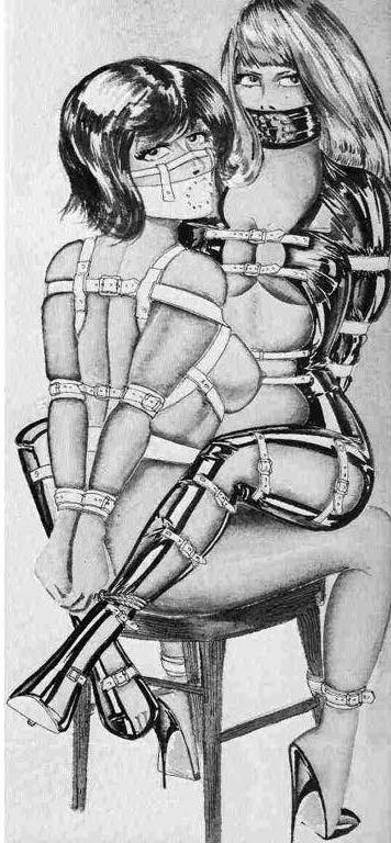 15P brunette strapped to bdsm table