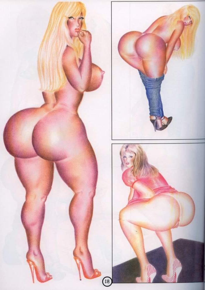 15P erotic artworks of the largests round asses