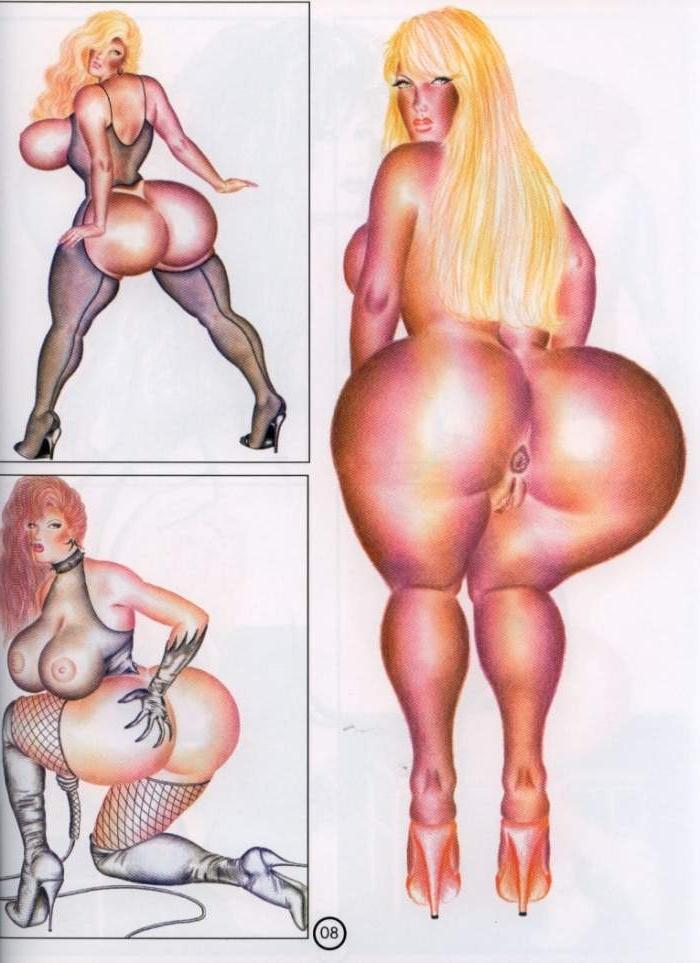15P erotic artworks of the largests round asses