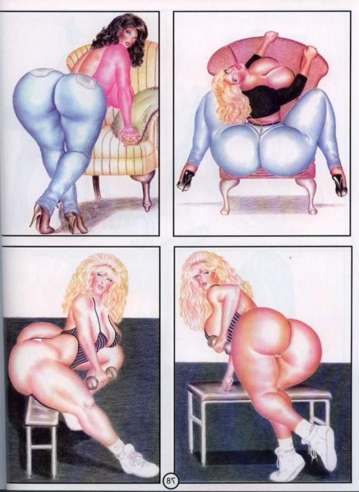 15P erotic artworks of the largests round asses