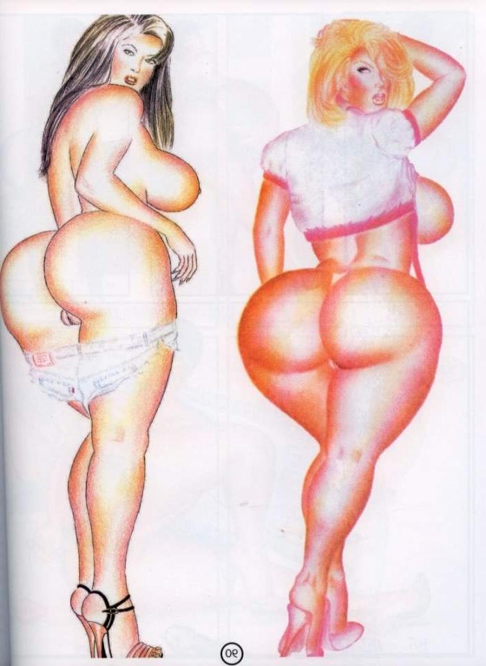 15P erotic artworks of the largests round asses