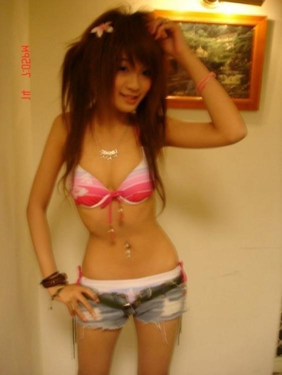 16P Asian cutie slides off her lacey panties for a doggie banging