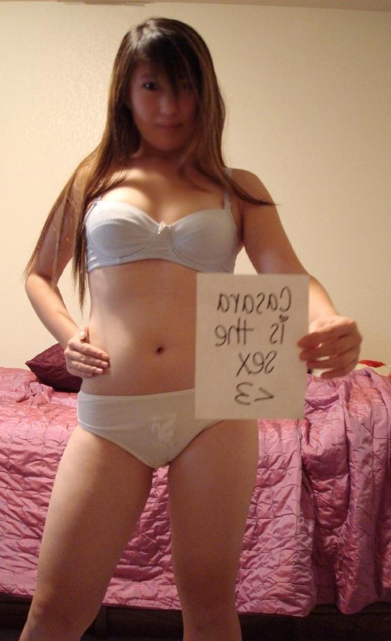 16P Asian cutie slides off her lacey panties for a doggie banging