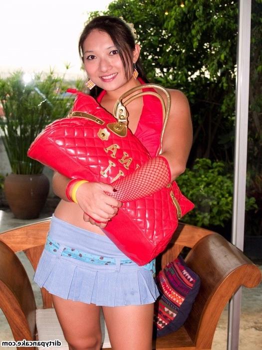 16P Young Asian experimenting with a dildo