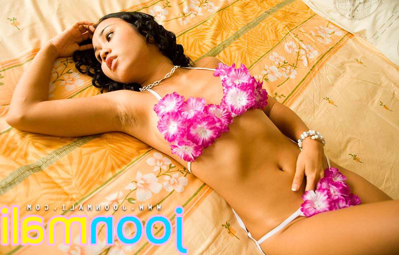 15P exotic asian hottie wearing a dirty flower bikini
