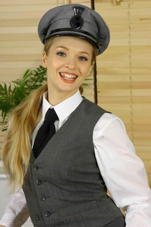 16P Hot Chick In Police Uniform Strips And Bares Her Goodies