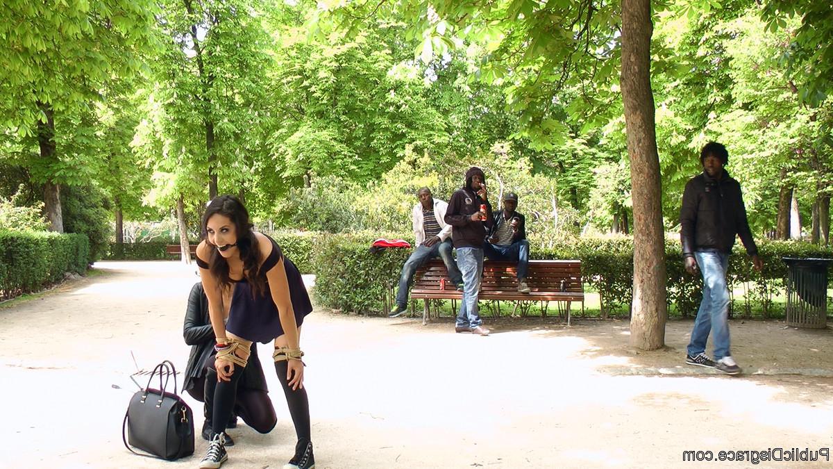 20P Perky Carolina Abril is back on Public Disgrace and humiliated in a crowded park