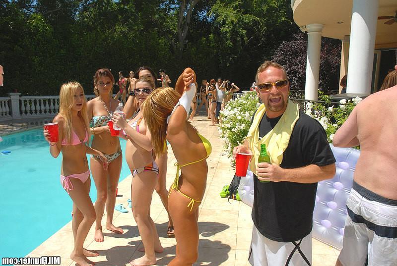 15P This hot milf is pulld at a pool party while her kids are down the street playin