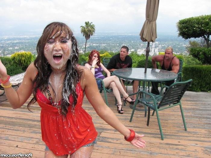 12P Cute Friends Get Wet Gooey Cum Surprise 