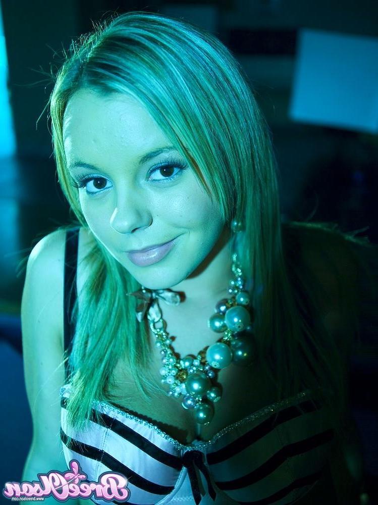 15P Bree Olson in night time vision of getting naked on the pool table