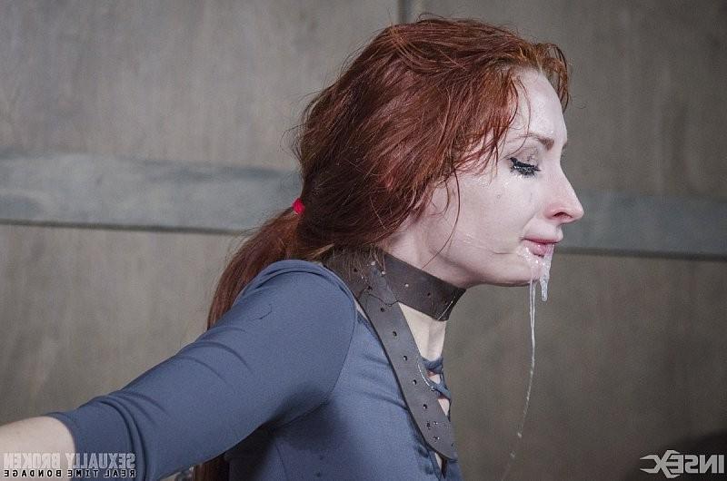16P Violet Monroe redhead is bound to sex machine and made to deepth