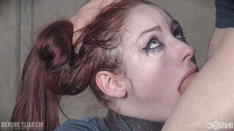 16P Violet Monroe redhead is bound to sex machine and made to deepth
