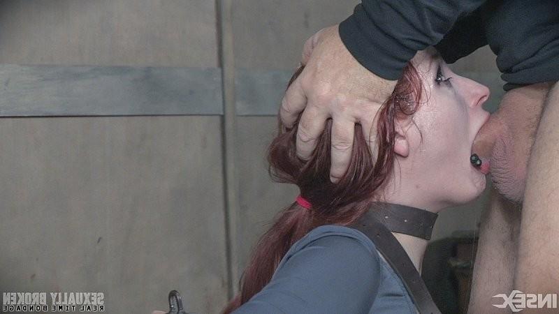 16P Violet Monroe redhead is bound to sex machine and made to deepth