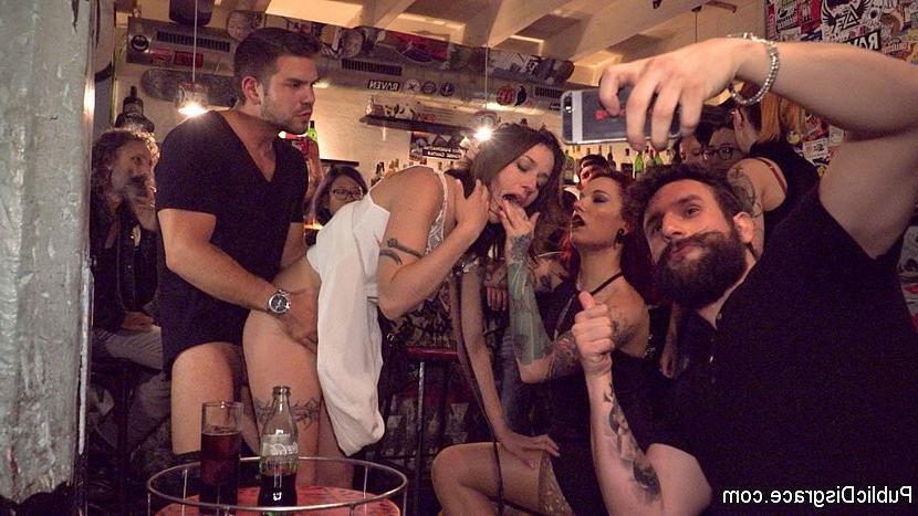 25P Alexa Nasha is public bound and fucked by kinky trio with a crow