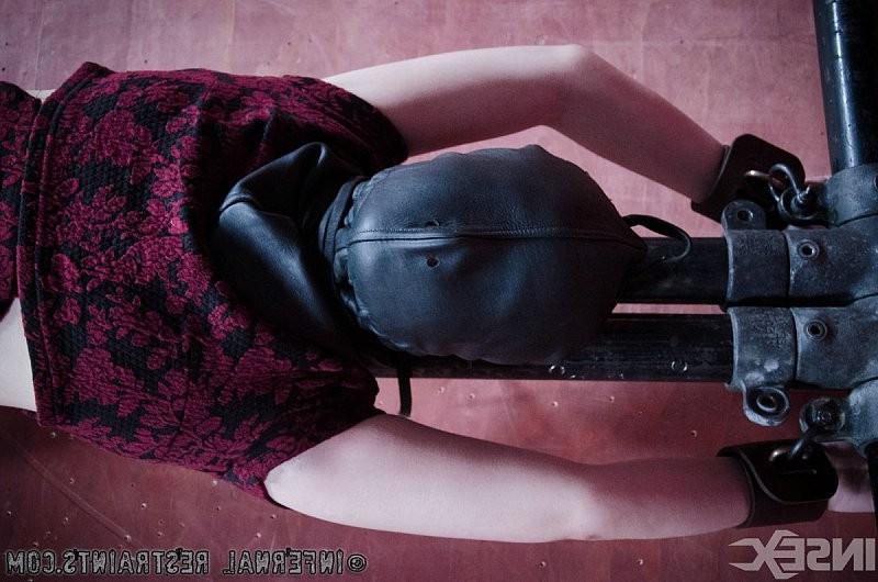 15P Yhivi in black stockings and heels is bound her pussy exposed
