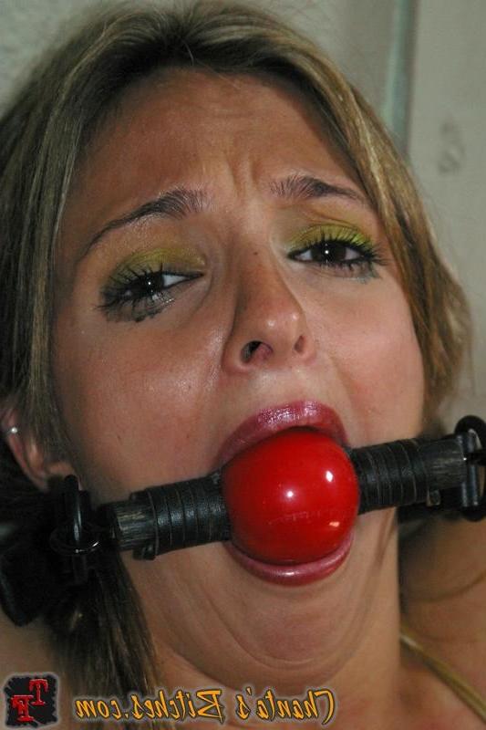 18P Lexi Love bound in short red skirt straponed by Mistress