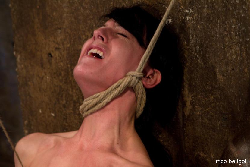 15P Elise Graves rope bound to a chair with brutal nipple pulling