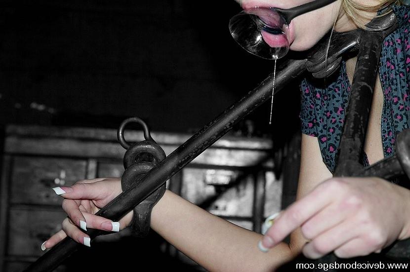 15P Sara Faye is leather strap bound gets here feet punished
