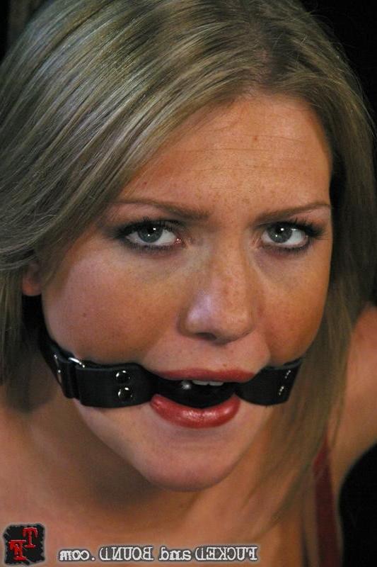18P Blonde girl Victoria Vonn rope bound gaged forced to blowjob