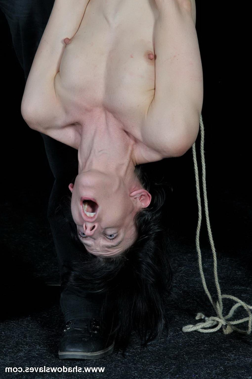 16P Amateur sub Elise is bound by Master and Mistress and suspended 