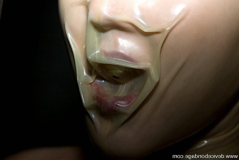 15P Claire Dames gets bound all nude with latex vacuum mask