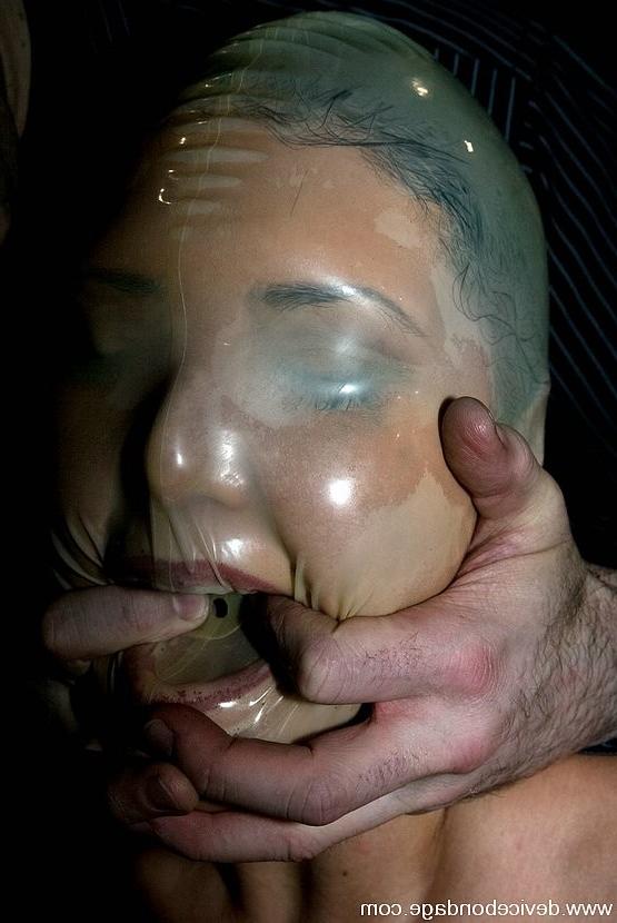 15P Claire Dames gets bound all nude with latex vacuum mask