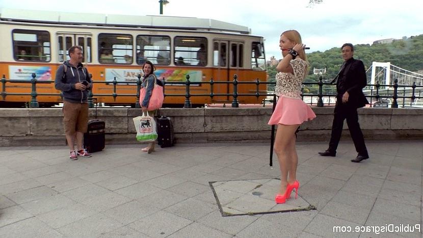 25P Isabella Clark is bound and public fucked with an audience by St