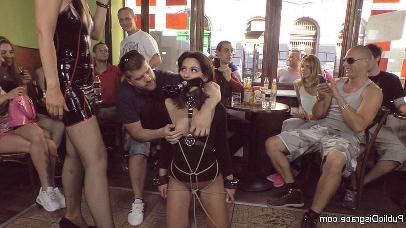 17P Bella Beretta is bound put on public display and fucked by lezdo
