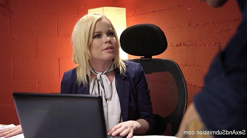 19P Nikki Delano busty office blonde is bound and fucked by kinky bo