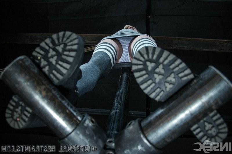 16P Anna Tyler teen blonde is bound in metal spread her pussy toyed 