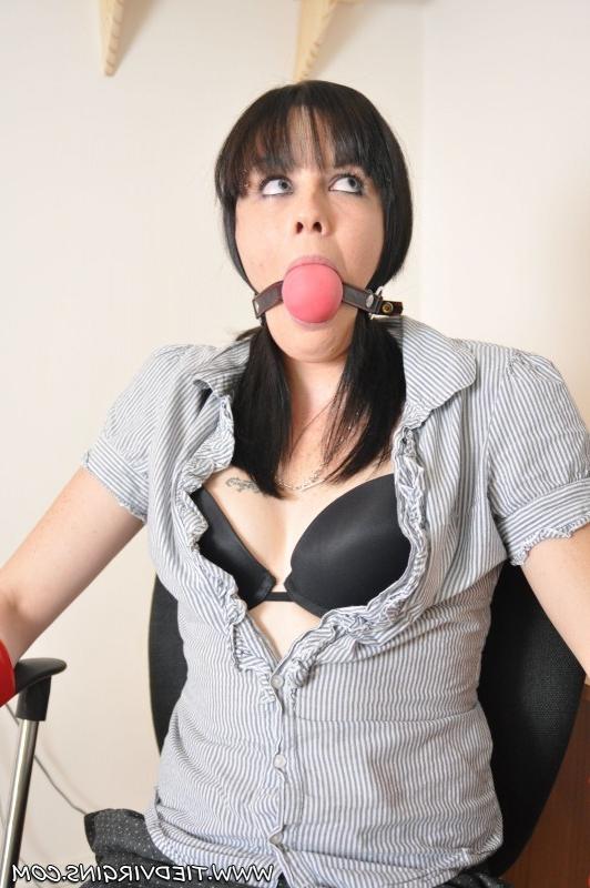 16P Girl tied up in bondage with ball gag