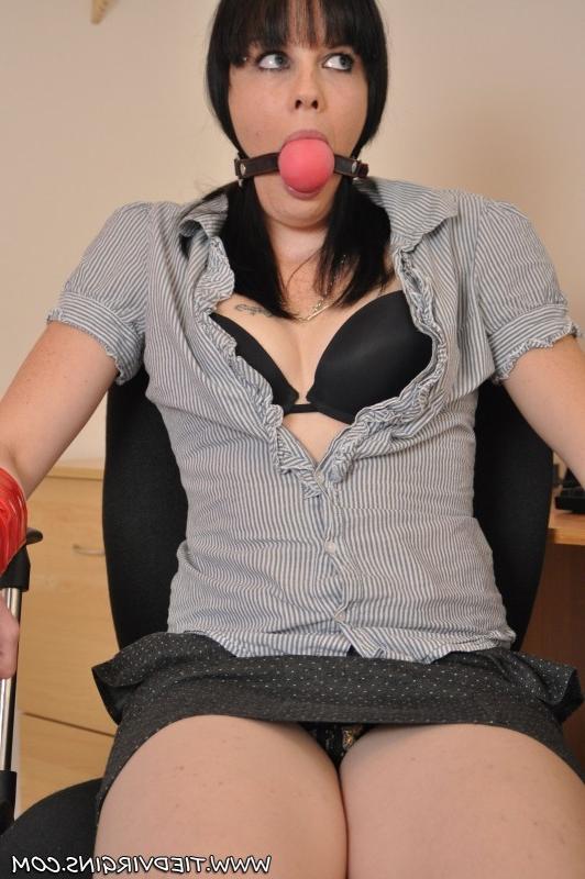16P Girl tied up in bondage with ball gag