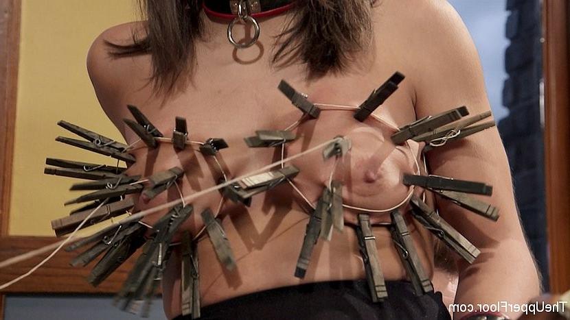 25P Zoe Parker blonde bound toyed together with subgirl Abella Dange