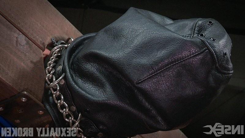 15P Maddy OReilly on high heels is bound in wooden stock fucked dogg