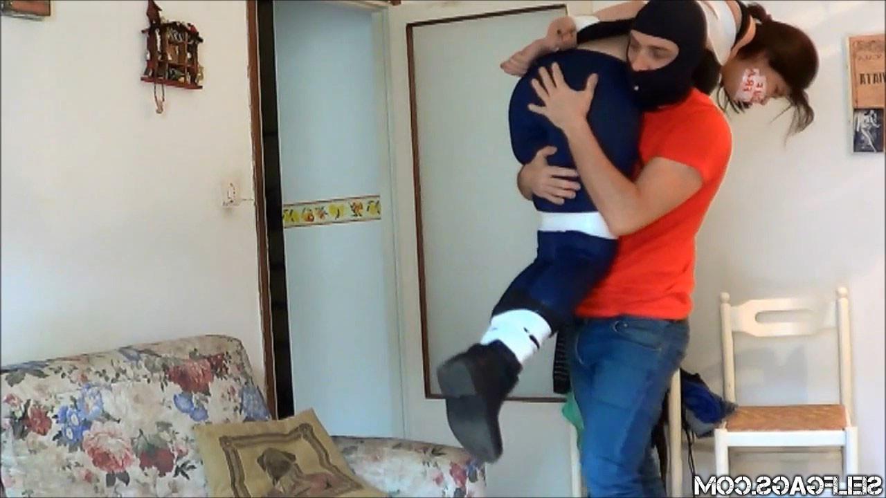 6P Bound  Gagged Slut Tit Fondled By Stalker