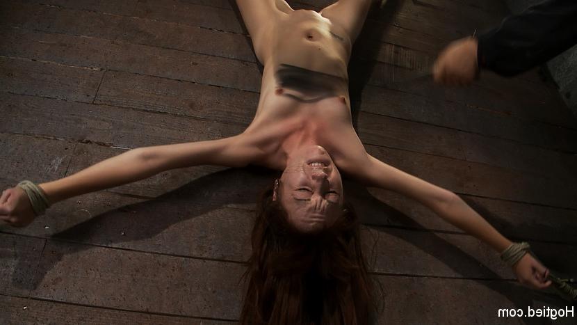 15P Haize bound upside down sucking a hard cock