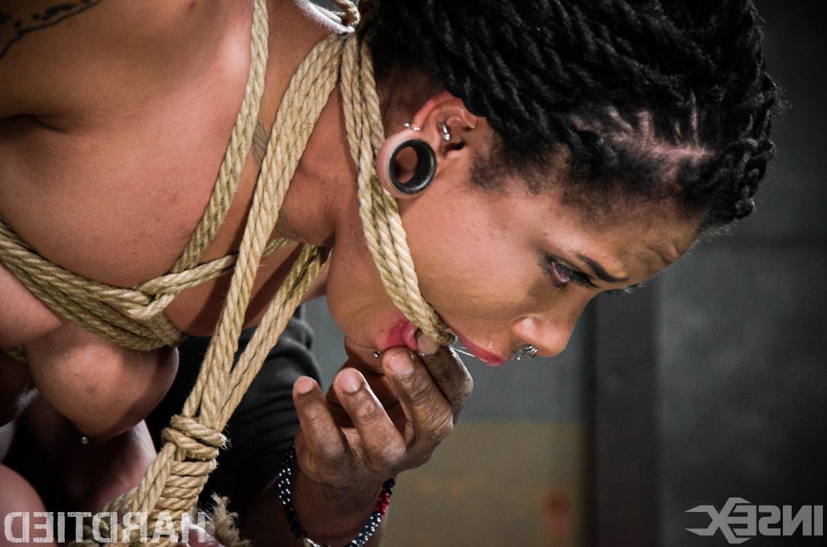15P She's flying in the air, suspended in amazing positions. Face down in a hogtie, 
