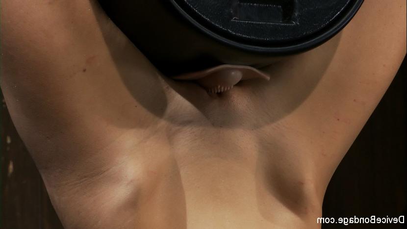 15P Ariel X is bound upside down to machine by lezdoms