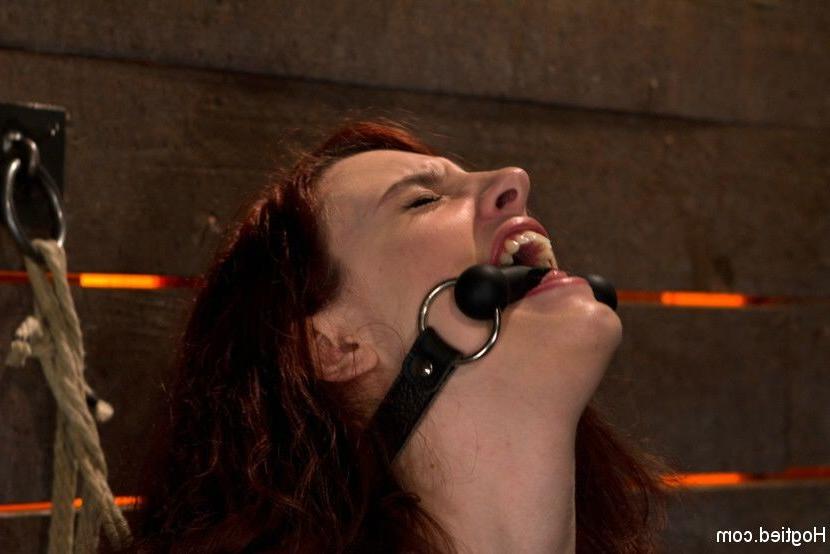 15P Tit torture on rope bound slut Iona Grace in dungeon