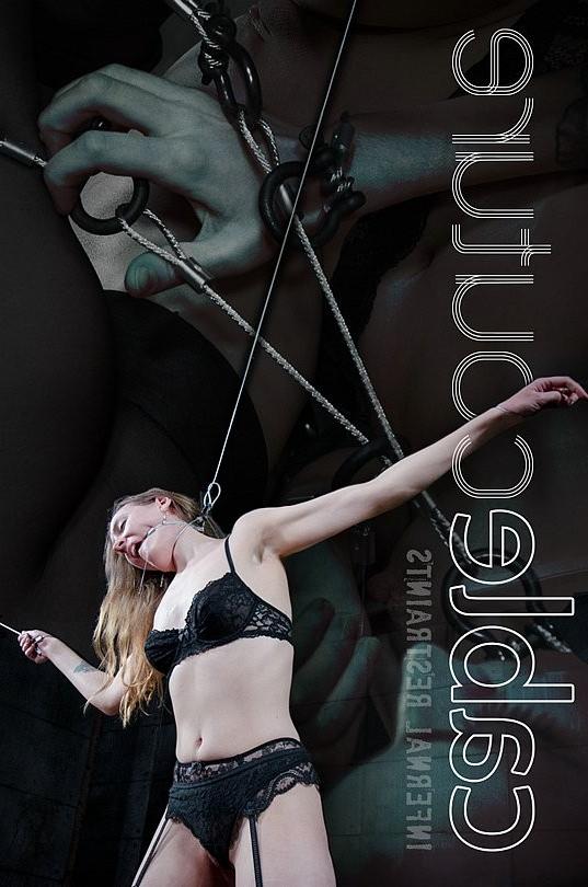 16P Sierra Cirque is cable bound her dress and garter stockings stri
