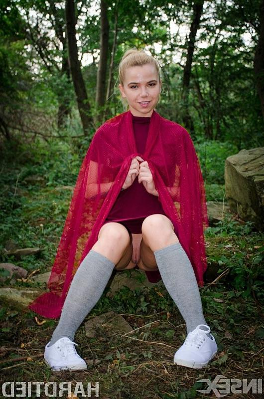 15P Alina West in red dress is rope bound outdoors and fucked by Jac