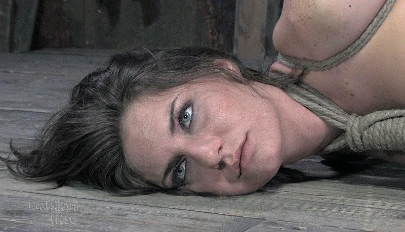 16P Taylor Mae is rope bound in dark dungeon her pussy electro toyed