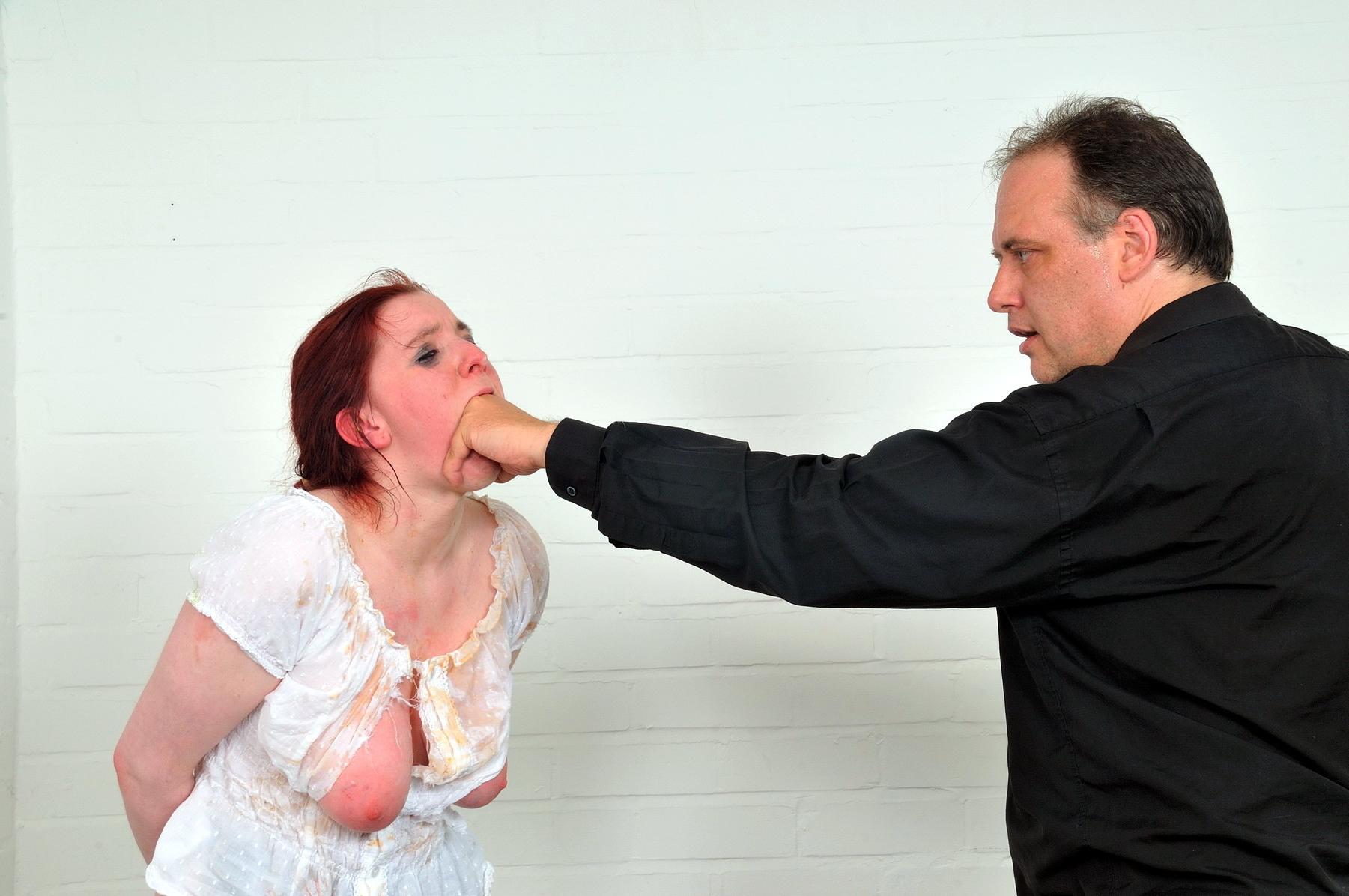 16P Messy slave Sachas humiliation and insane food domination of redhead slut in ext