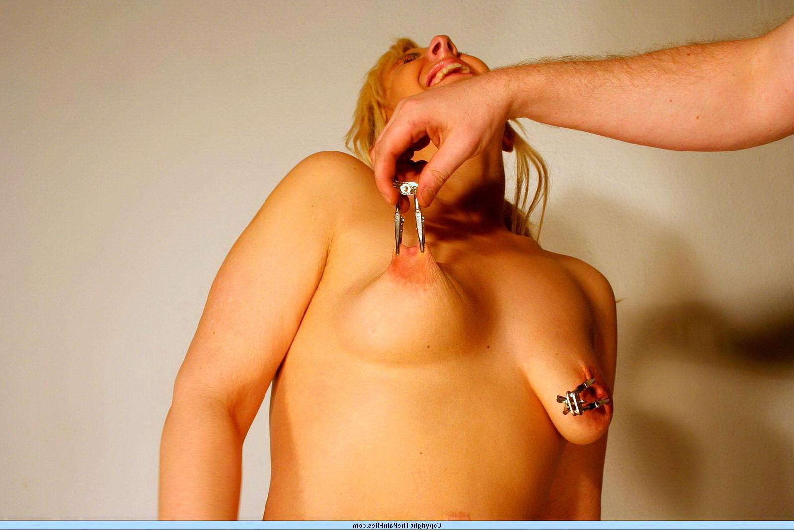 16P Crystel Leis extreme tit torture and nipple clamped screaming blonde
