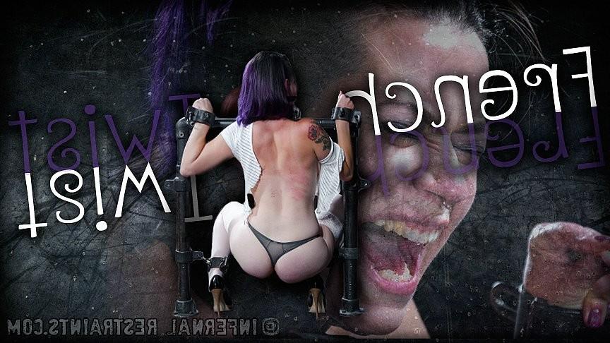 16P Freya French in white stockings adn high heels is metal bound fo