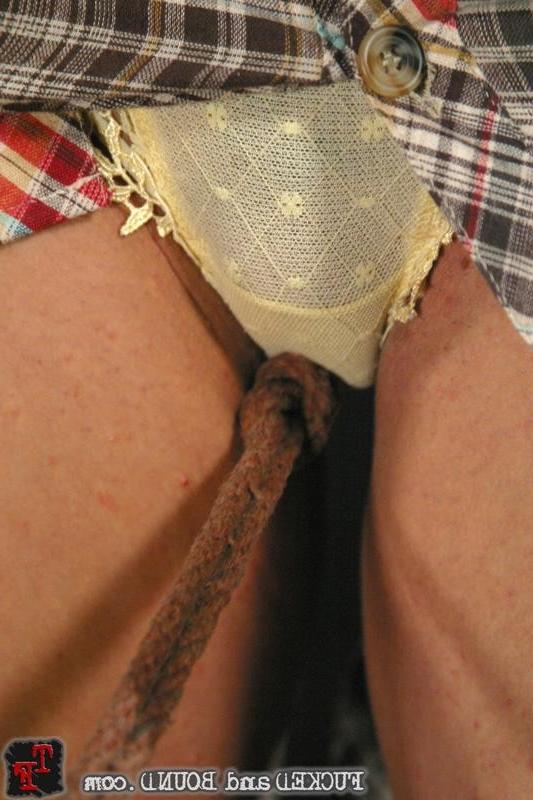 18P Beverly Hills brunette bound in rope gets fucked with facial