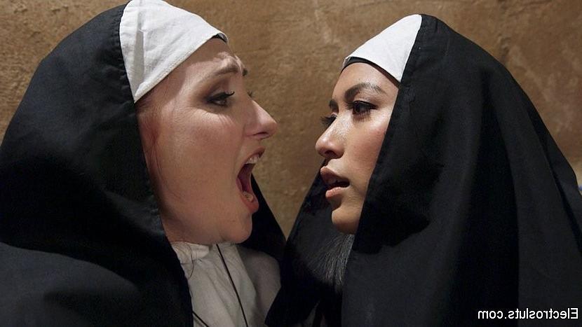 22P Sophia Locke kinky nun is bound and electro toyed by asian lezdo