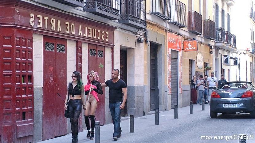 25P Erika Sevilla is bound and humiliated in public with a male crow